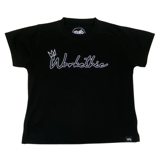 Royal Hustle Cropped Tee (Black)