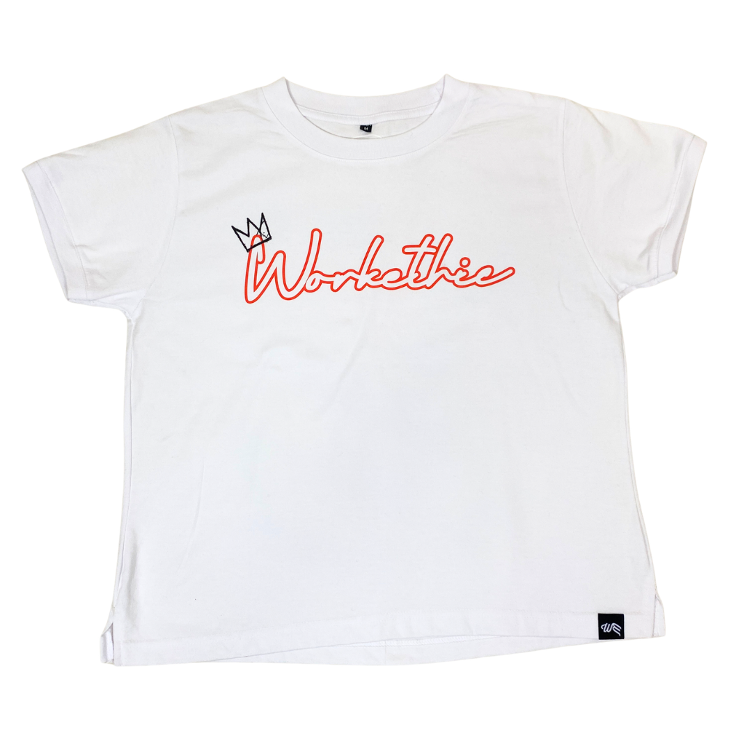 Royal Hustle Cropped Tee (White)